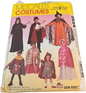 1997 McCall's Sewing Pattern #8871 "Children's  Cape & Tunic Costumes" Halloween